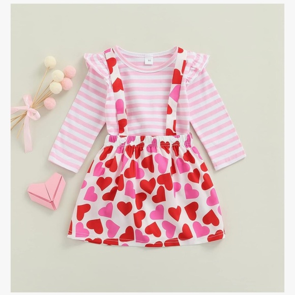 Source Unknown Pink and Red Heart Kids Matching Set - Picture 4 of 5